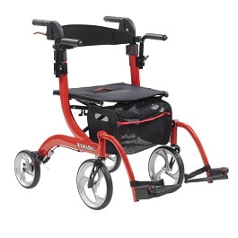 2-in-1 Rollator and Transport Chair Nitro Duet-300 Lb Cap