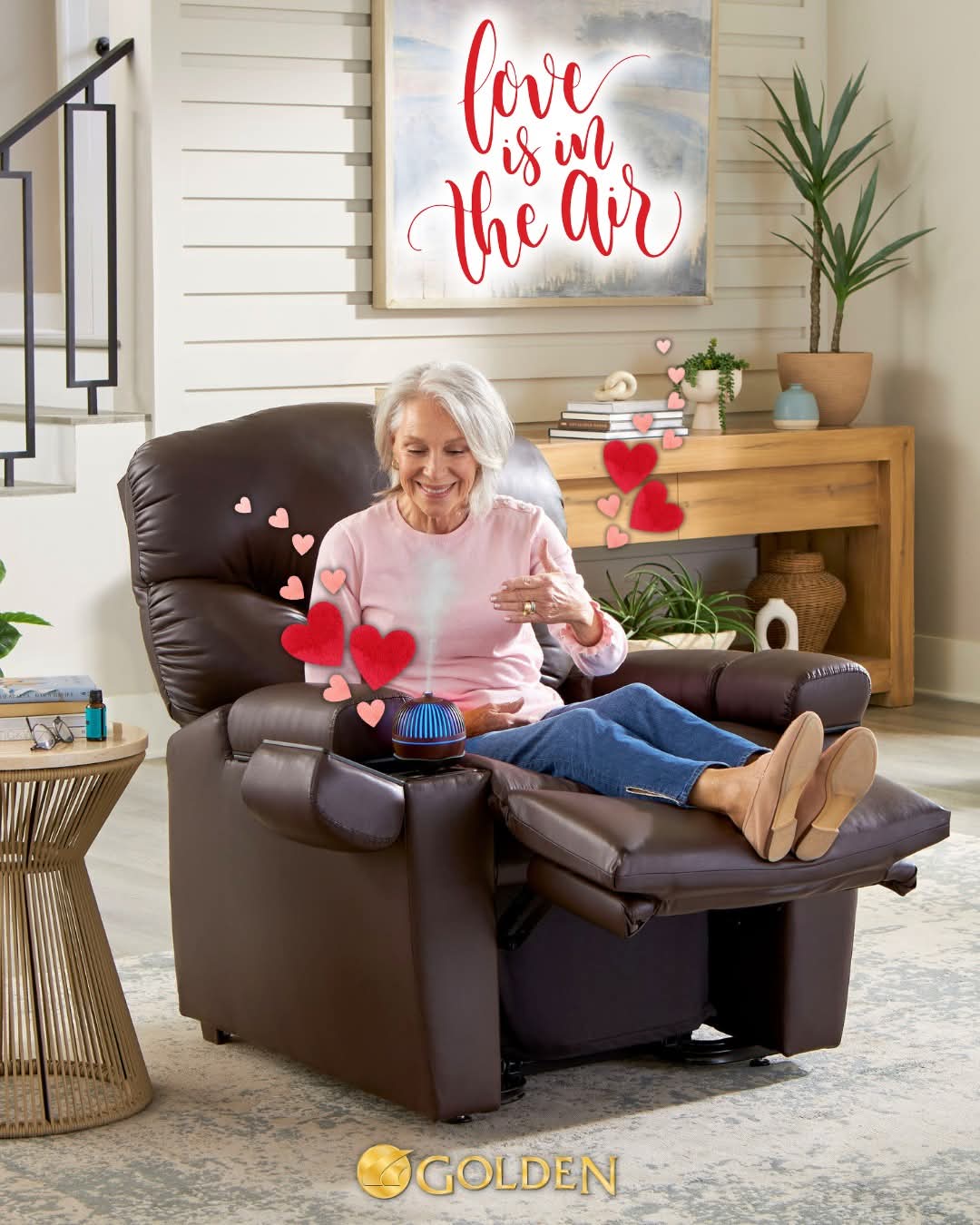 Luxurious Twilight Cloud Zero Gravity Brisa Sleeper Lift Chair in the Twilight Tilt position