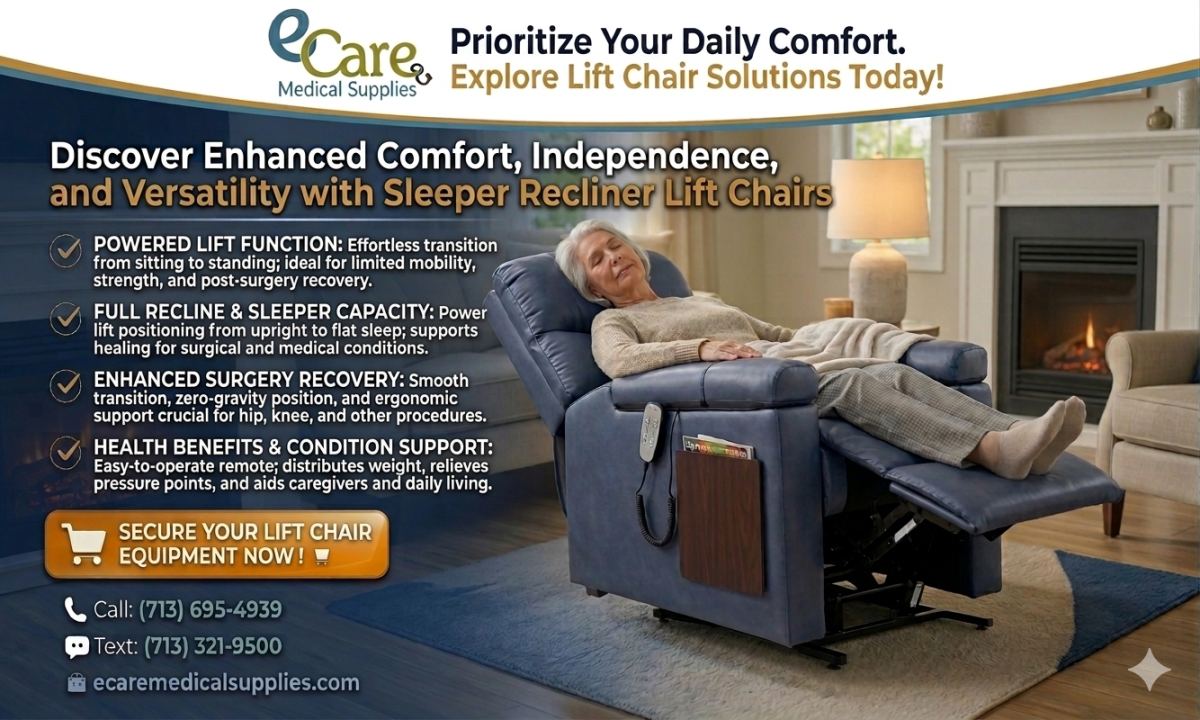 Discover Enhanced Comfort And Independance With Our Best Recliner Sleeper Lift Chairs | E Care Medical Supplies