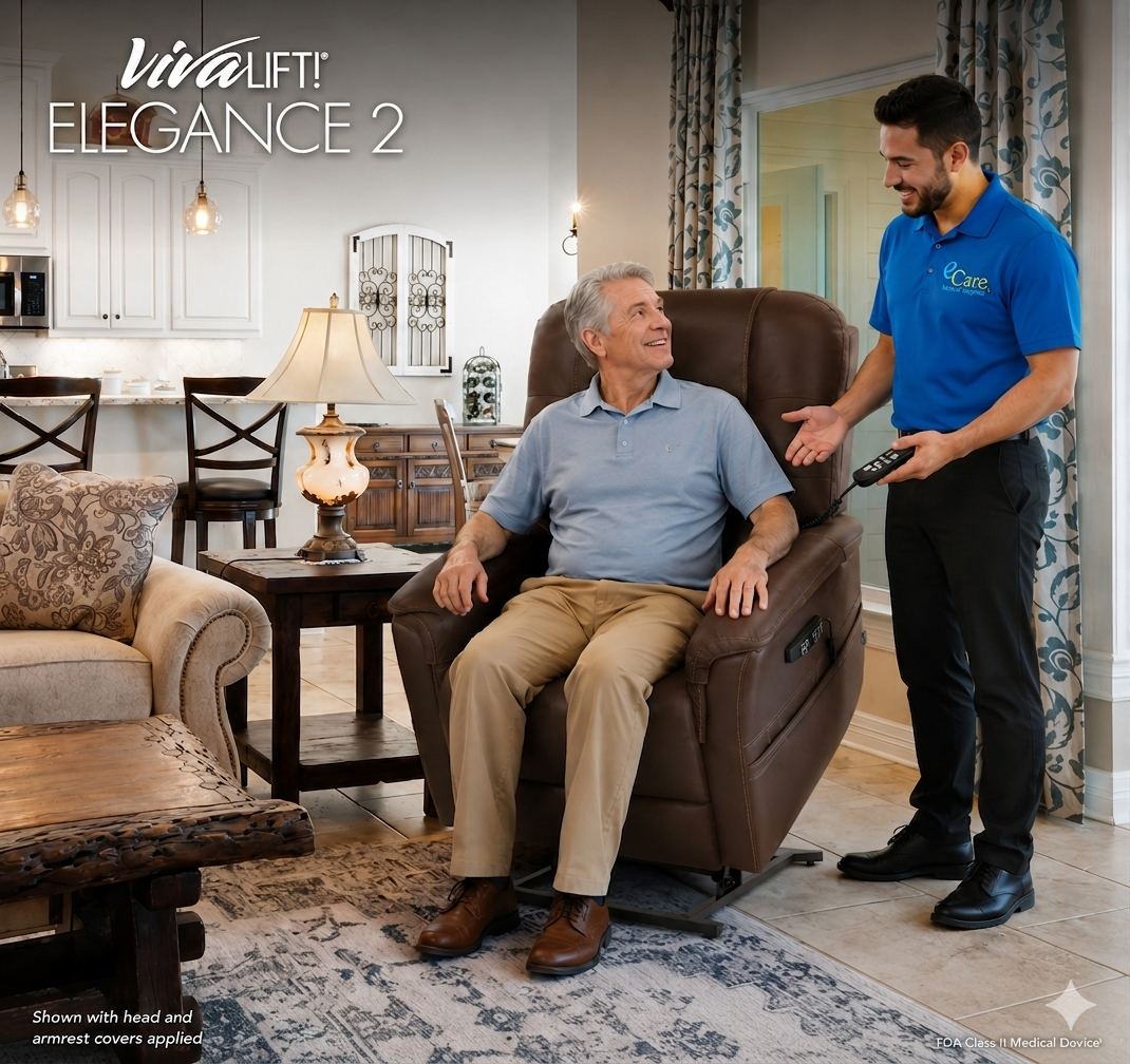 Elegance 2 Sleeper Lift Chair 400 Lb Capacity With Stand Assist And Luxury Badlands Fabric | E Care Medical Supplies