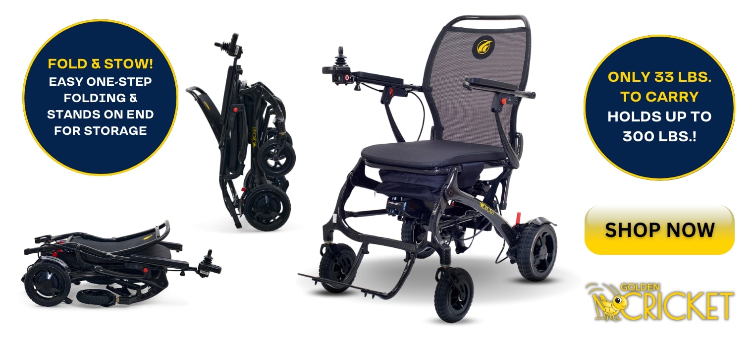 Golden Cricket Carbon Fiber Foldable Power Wheelchair
