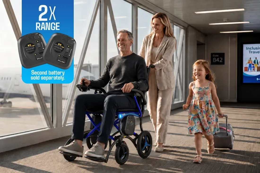 Ultralite G20 Pro Carbon Fiber Folding electric wheelchair - Only 25 Lbs Weight