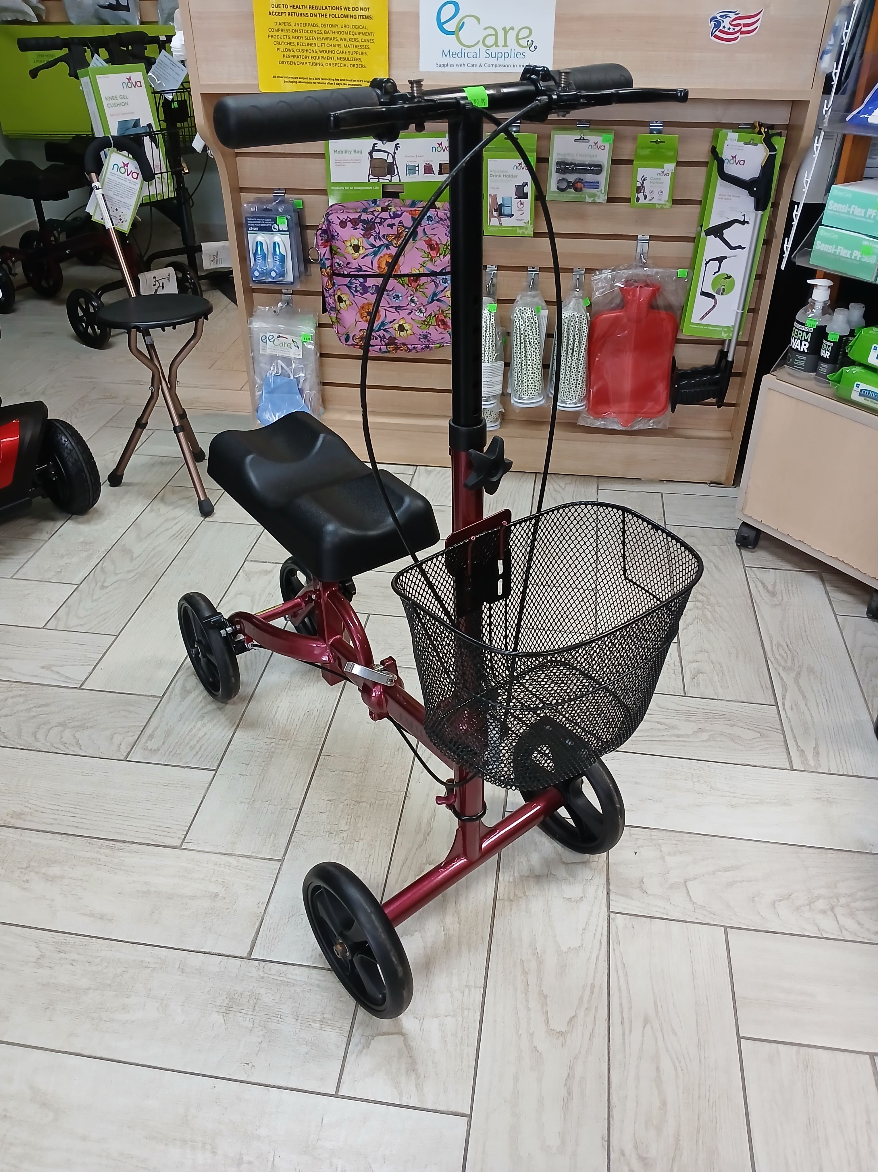 Basic Knee Walker & Knee Cruiser With Basket For Broken Foot or Ankle
