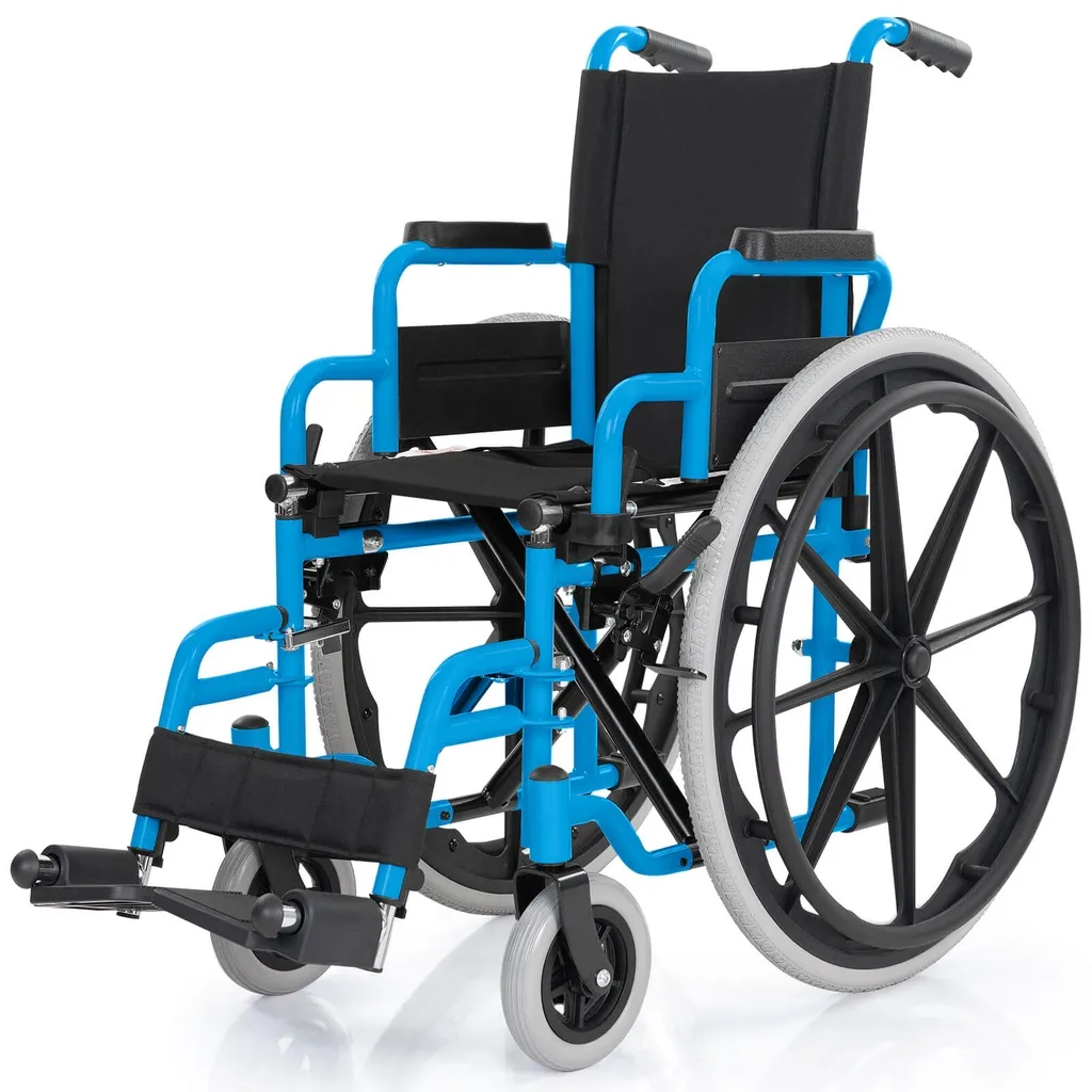 Vive Health Pediatric Wheelchair 14 inch Bright Blue