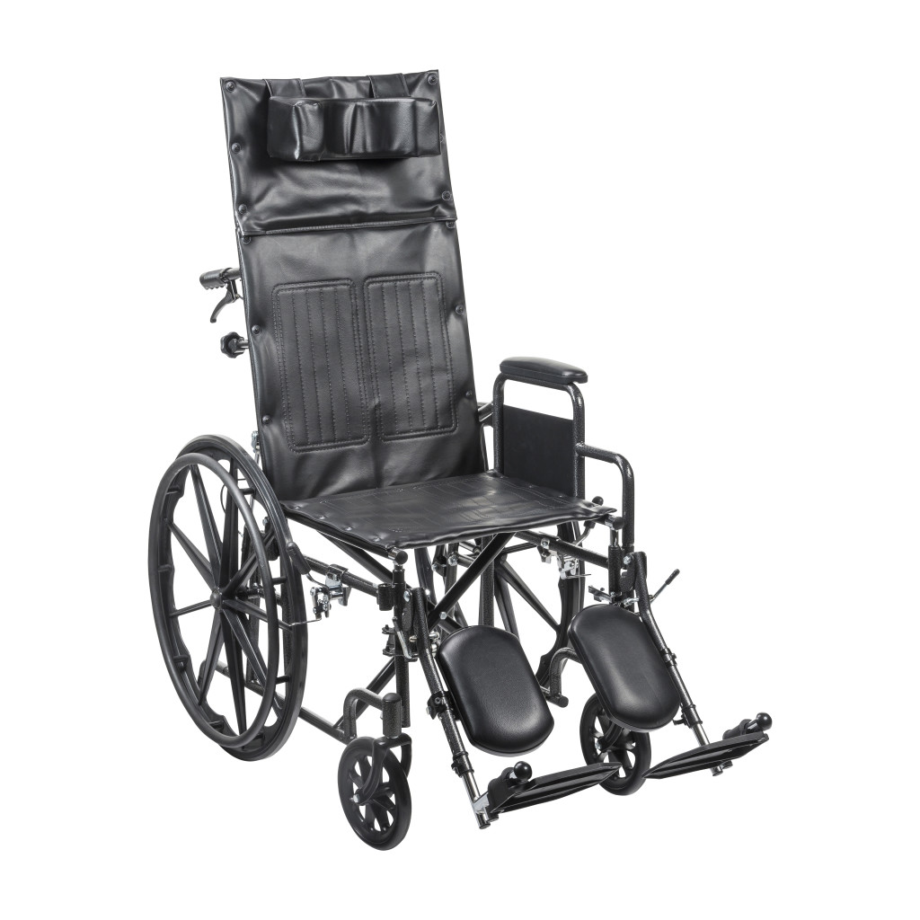 Silver Sport Recliner with Vinyl Upholstery 18W X 16D