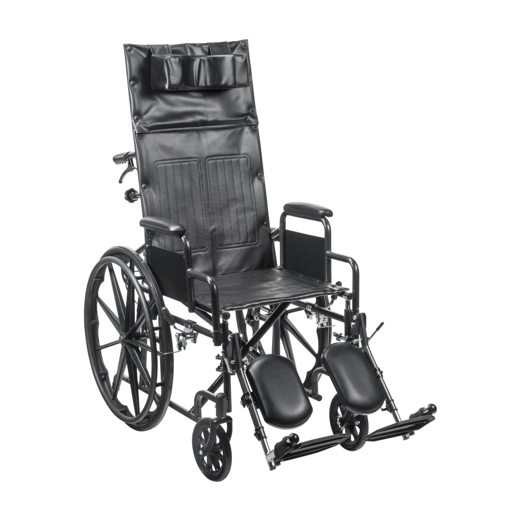 Silver Sport Recliner with Vinyl Upholstery 18W X 16D