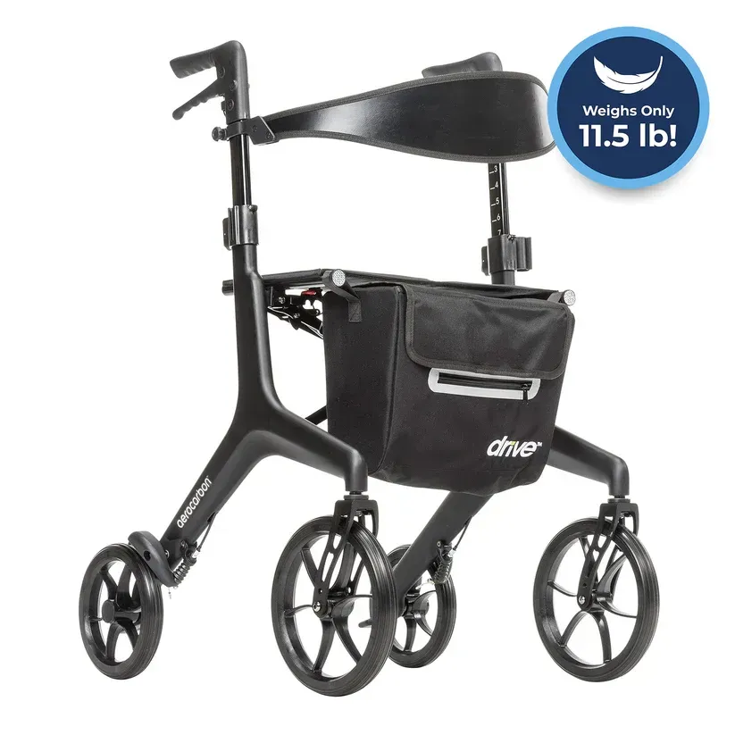 Drive Medical AeroCarbon Ultra-Lite Rollator Carbon Fiber