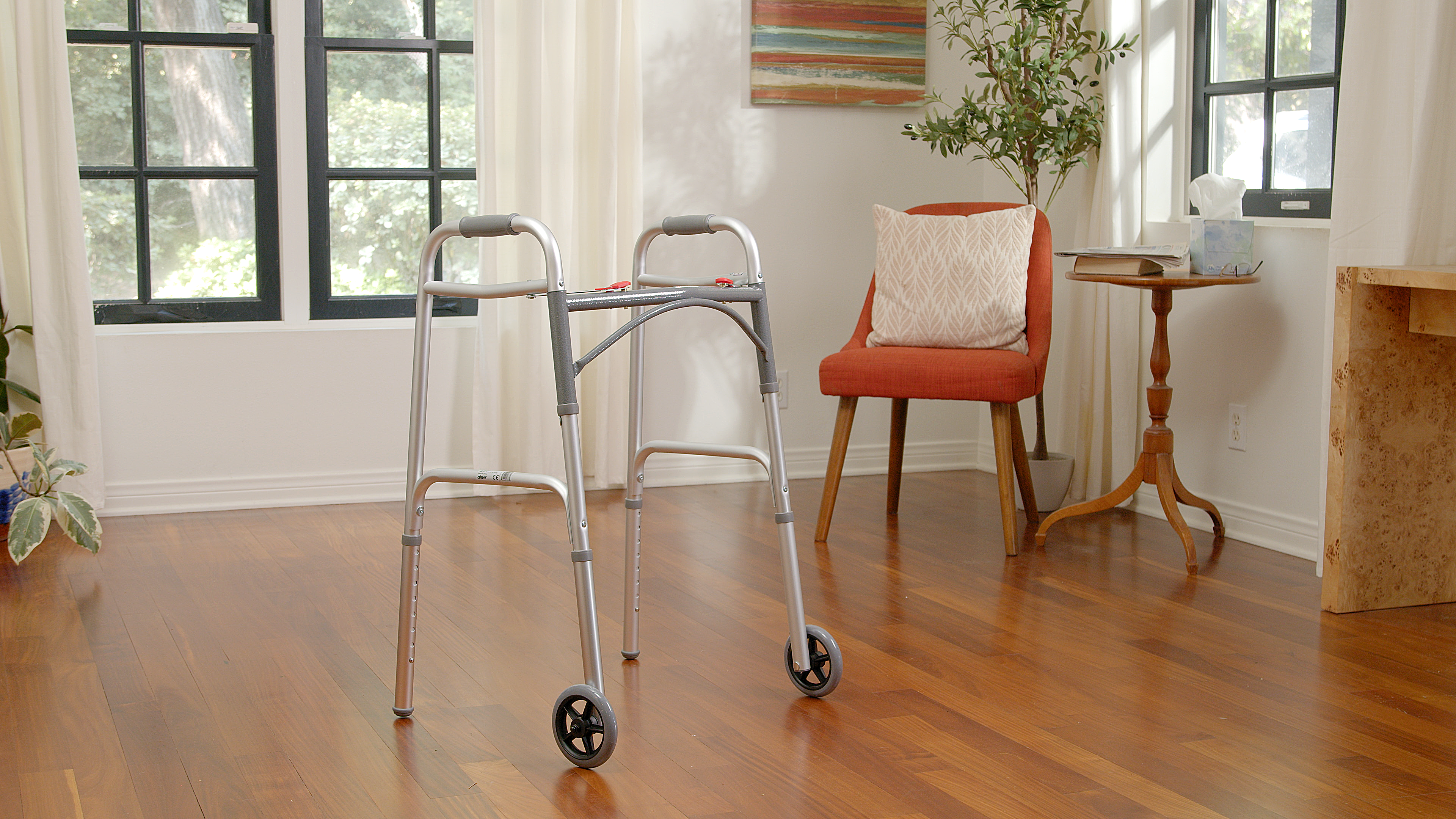Deluxe Folding Walker with 5" Wheels