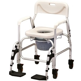 Shower Chair And Commode With Padded Seat & Swing Away Footrest