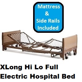 Hi-Lo XLong Full Electric Hospital Bed Pckg(84" Bed Frame)-350 L