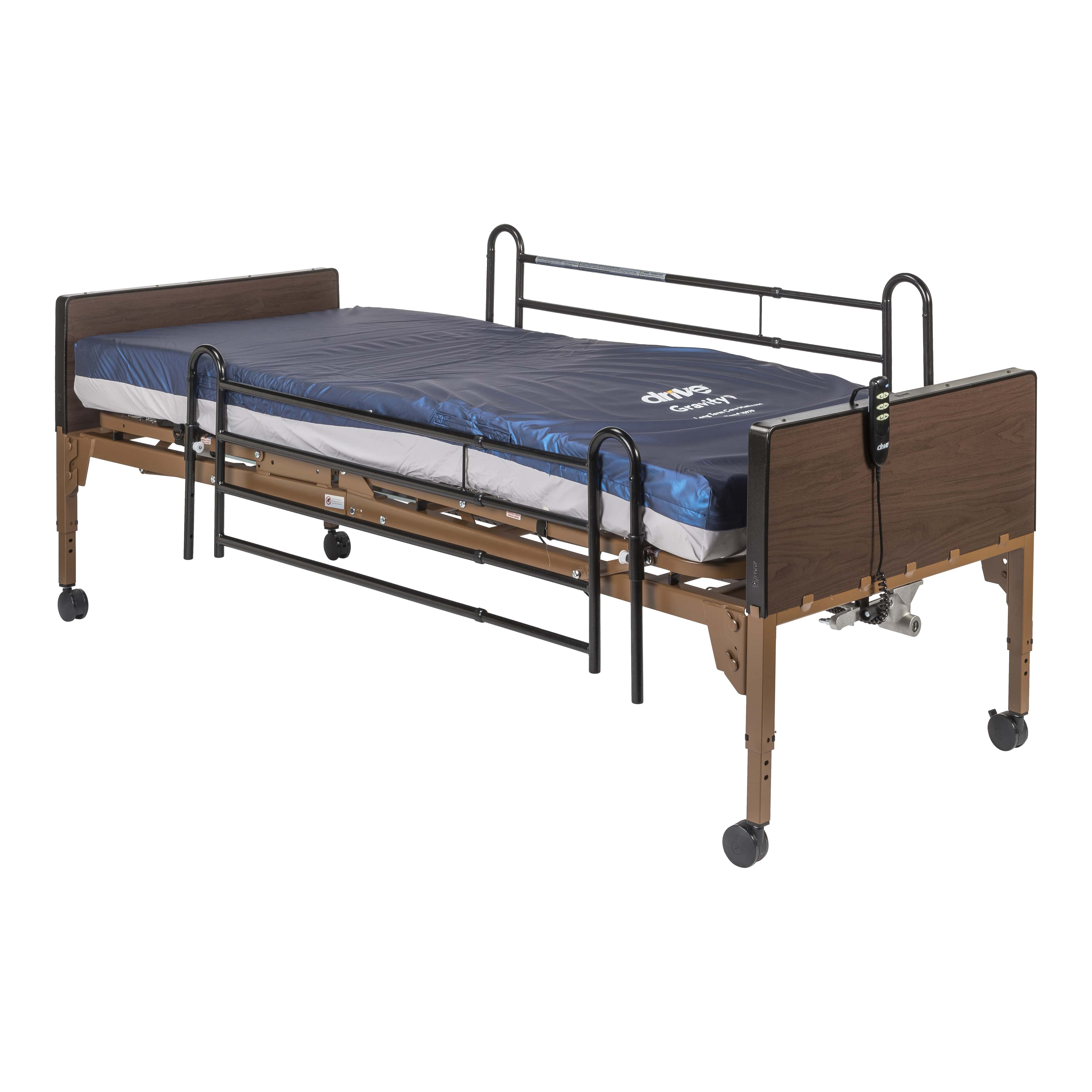 Economy Semi Electric Bed With Rails & Mattress (Bed Package)