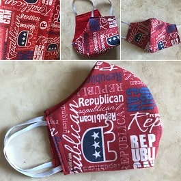 Republican Triple Layer High Quality Fabric Face Mask - 1 Count