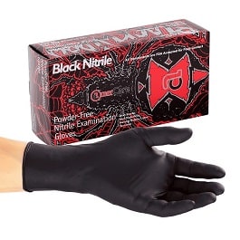 Nitrile Black Widow Gloves Medium Powder Free - 100 Count