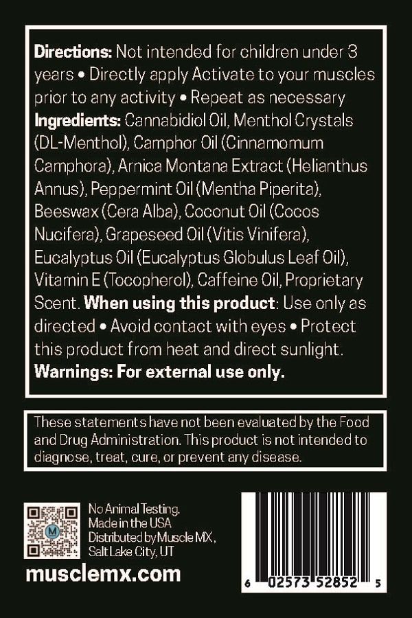 Recovery CBD Balm Stick 2.5 OZ